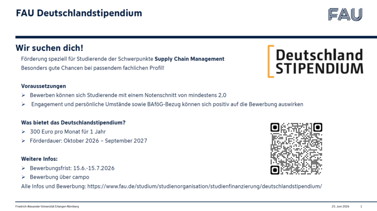 FAU Deutschlandstipendium – Jetzt bewerben!
